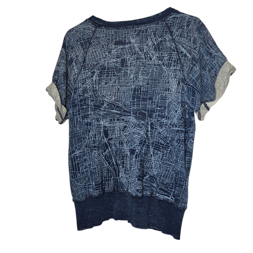 Current Elliott The Rolled Sleeve Sweatshirt Vernon Blueprint Women's 1‎ Small